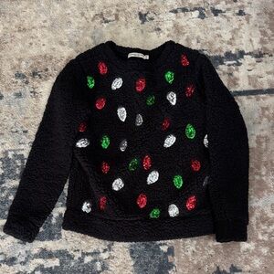 Super soft fleece Christmas lights top